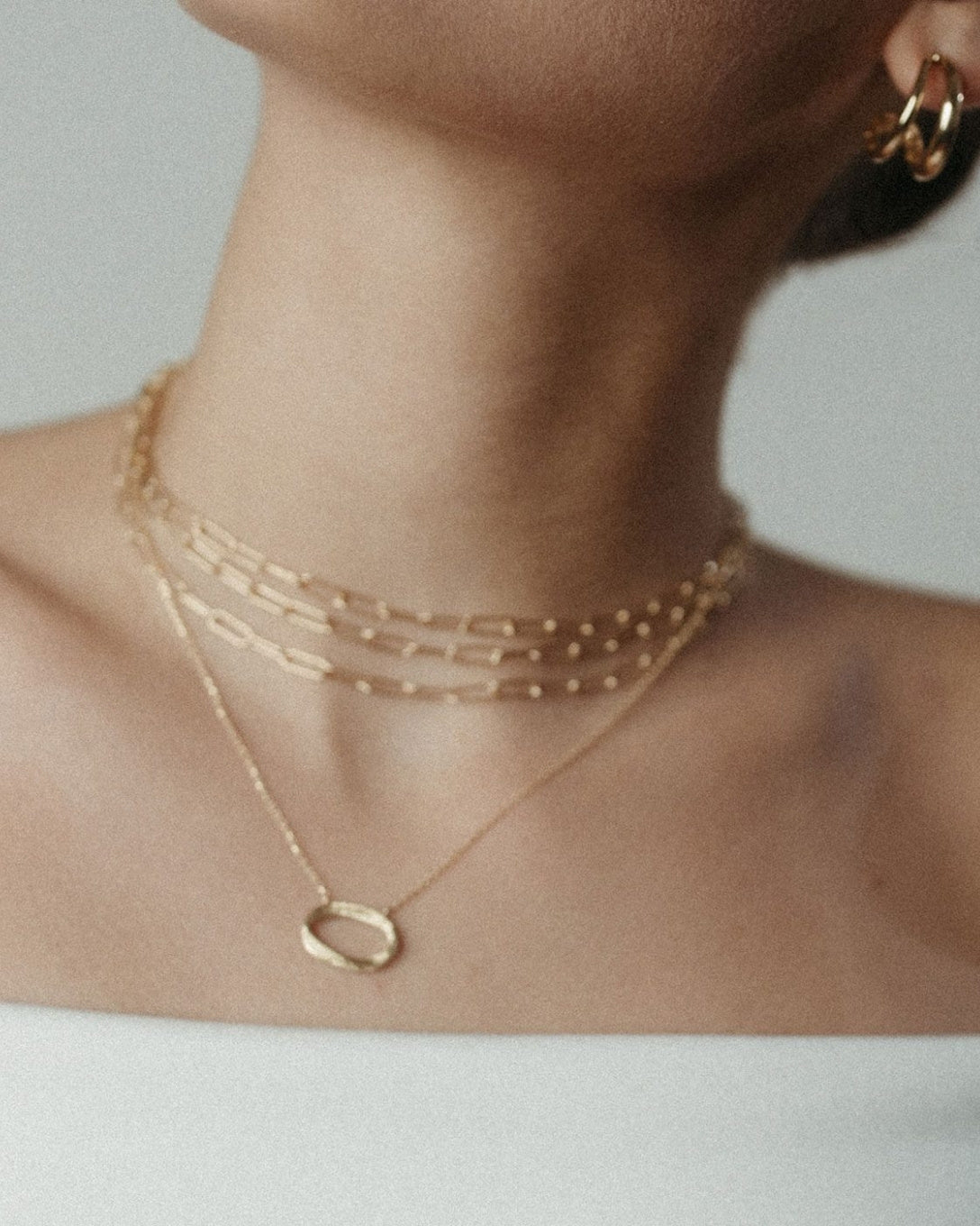 Lanț Brushed din aur galben