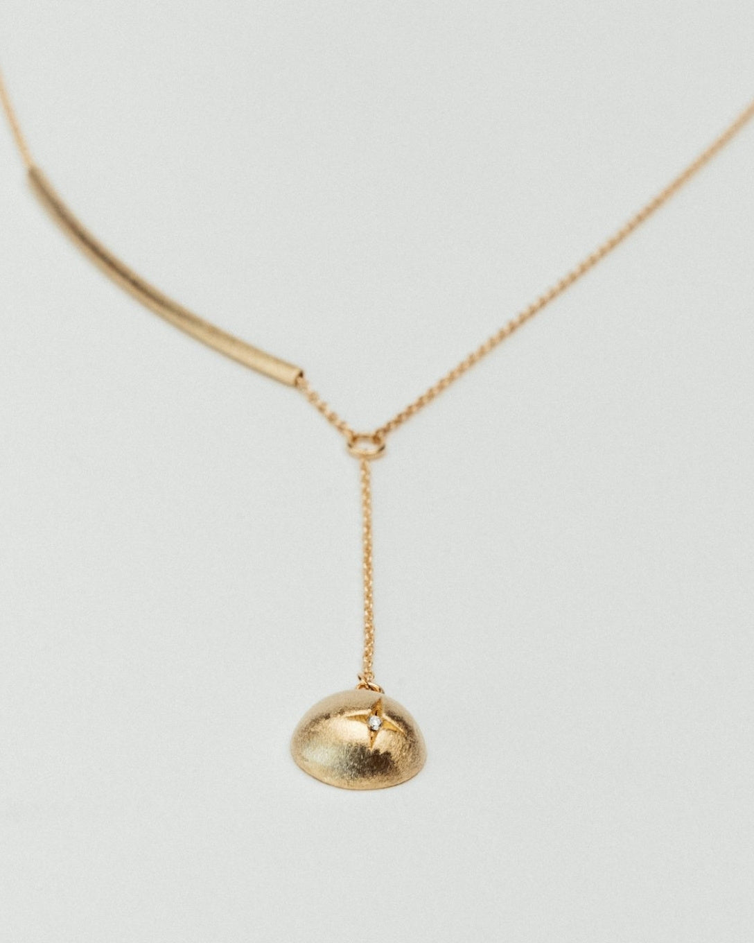 Lanț globe lung din aur galben cu diamant natural