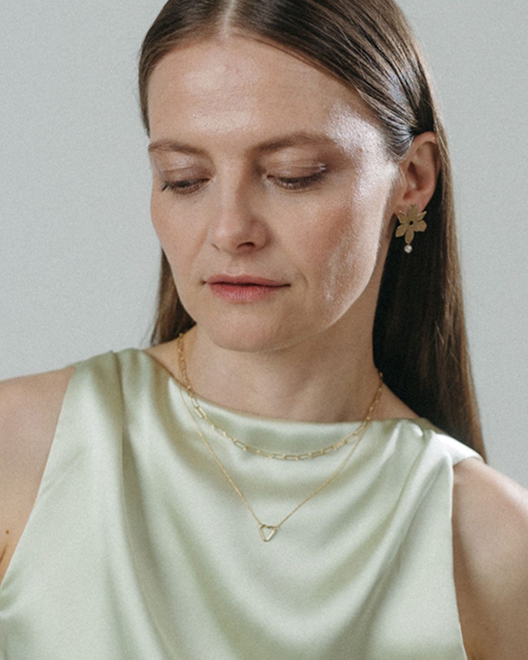 Lanț inimioară din aur galben