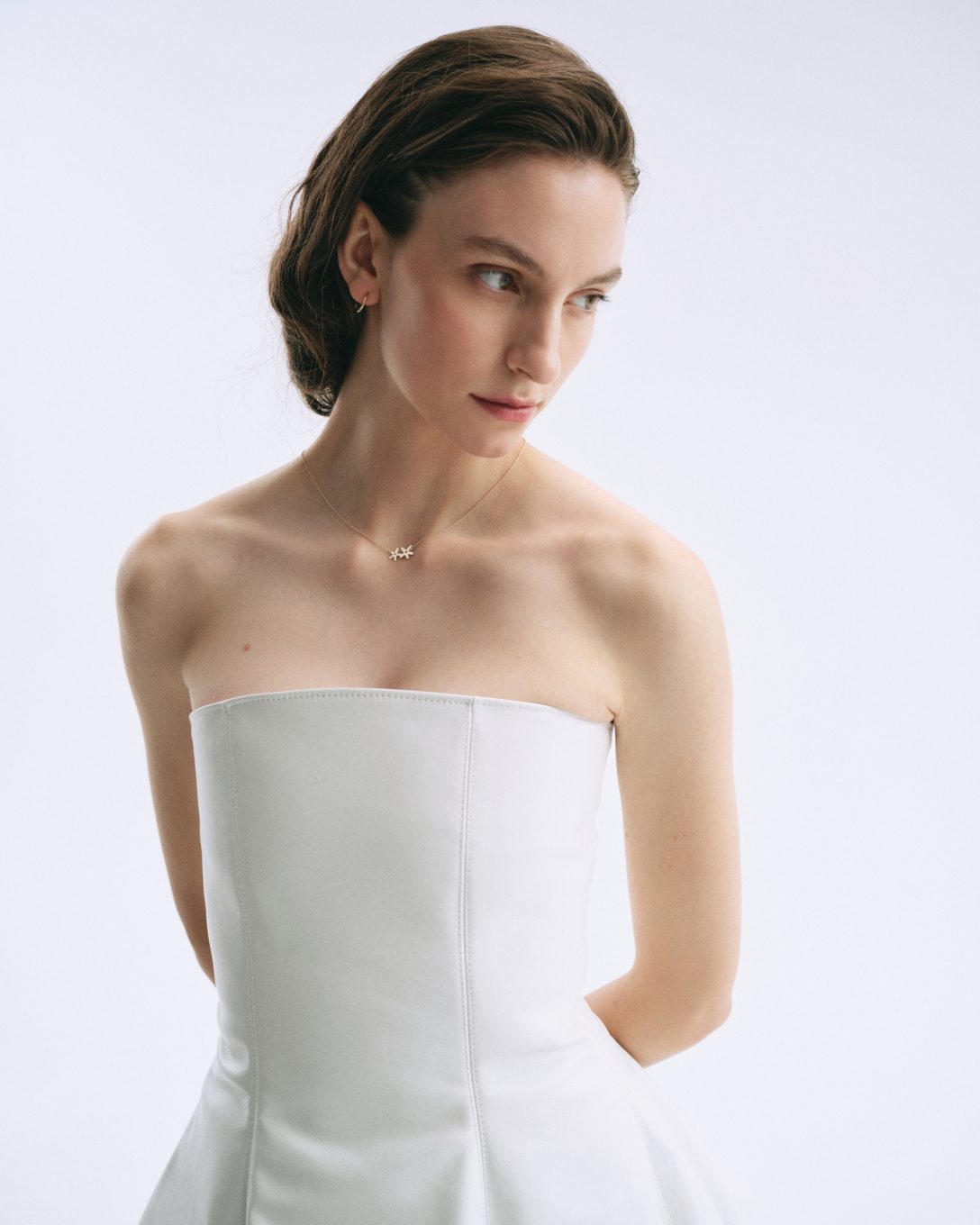 Yellow gold bat necklace