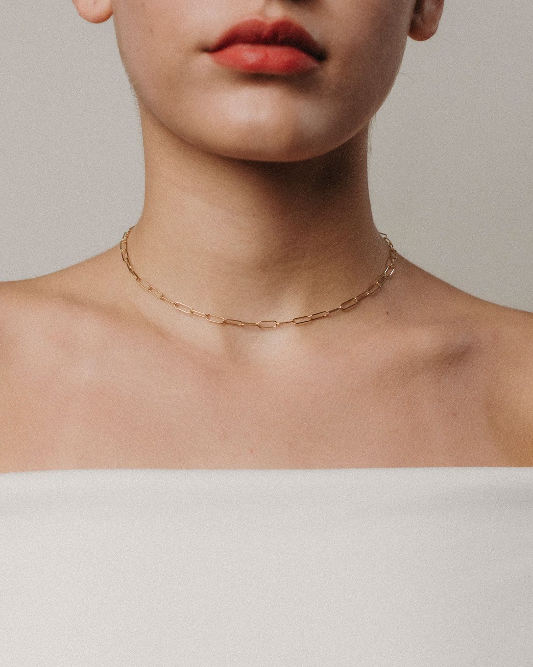 Lanț paperclip din aur galben