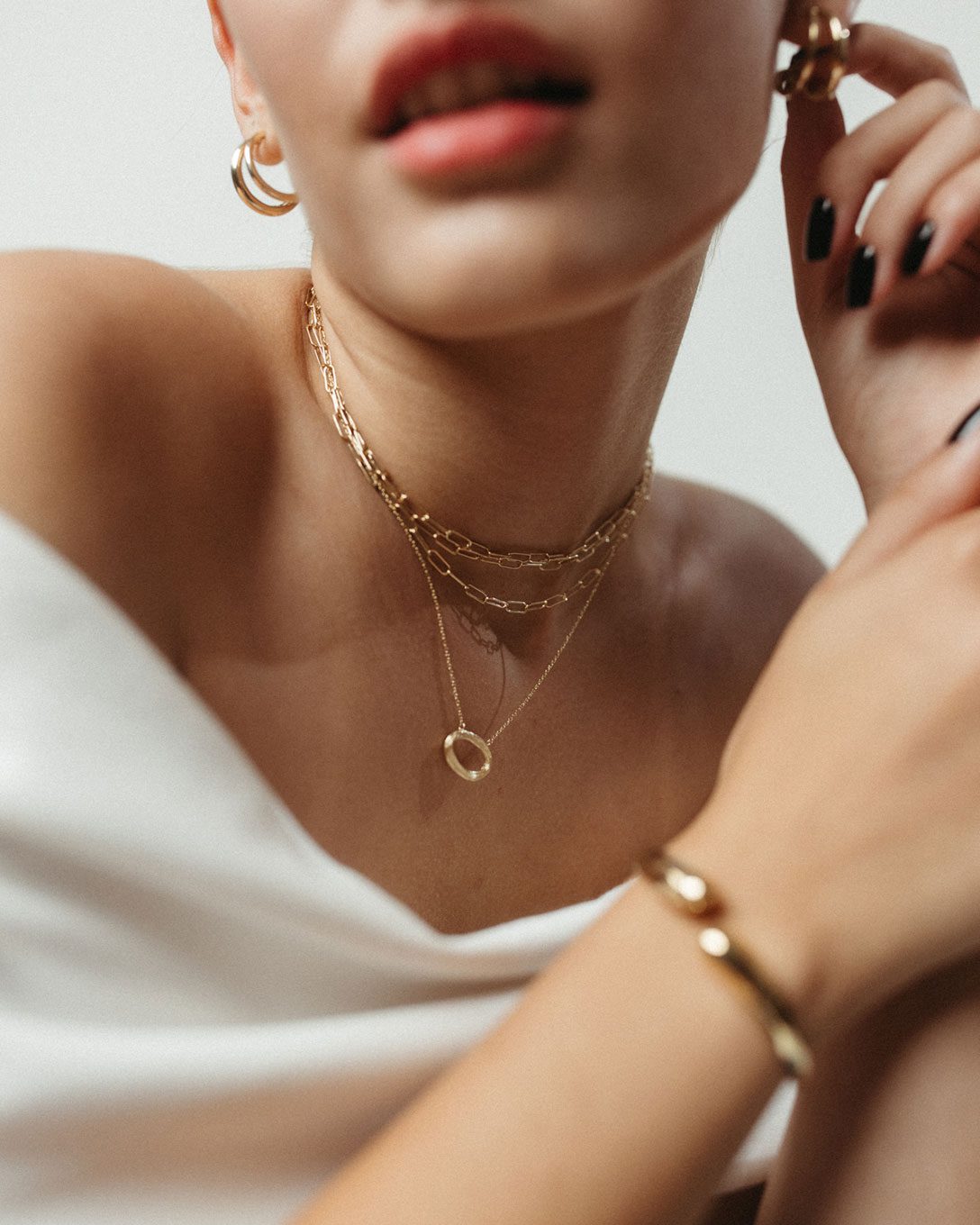 Lanț paperclip din aur galben