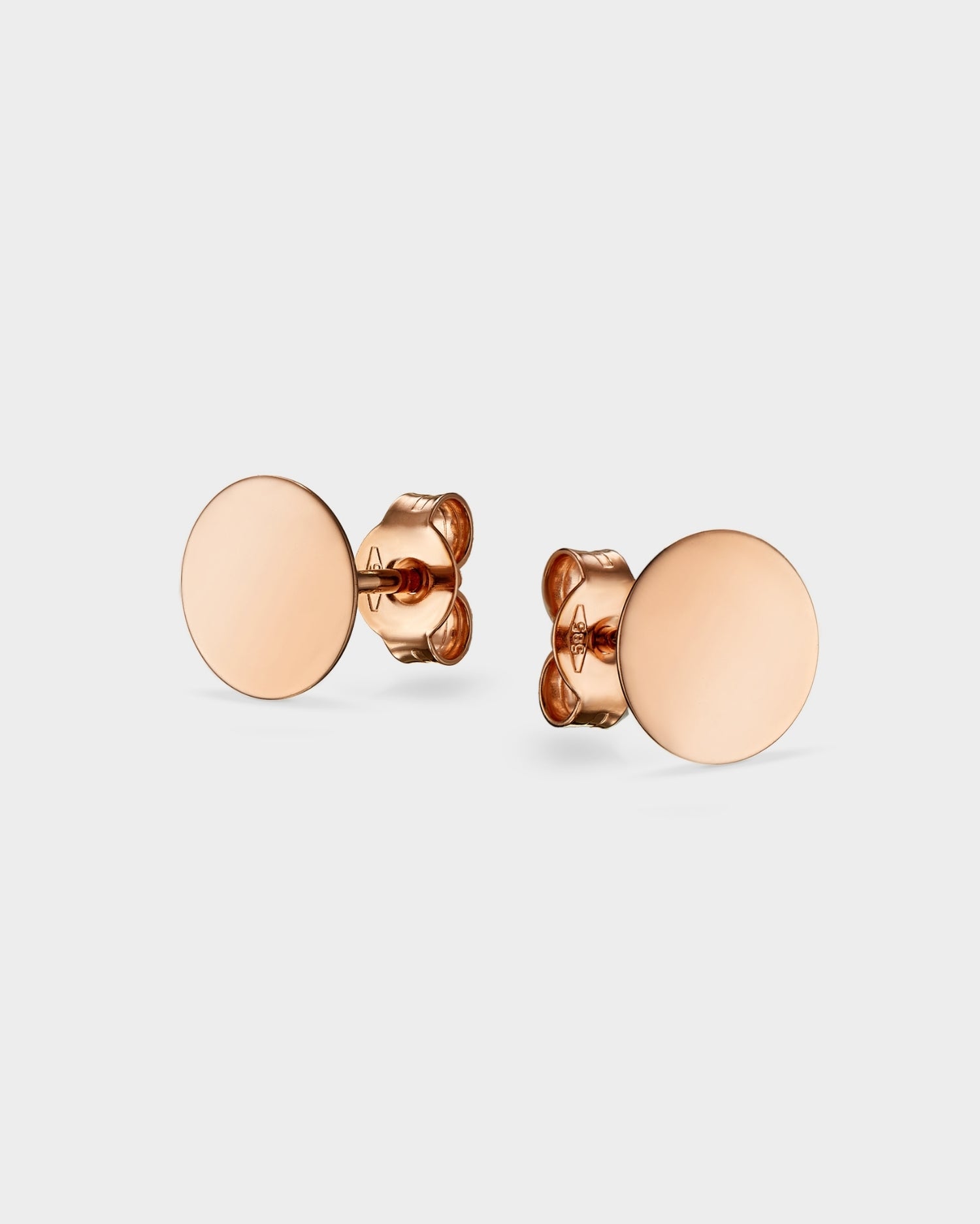 Rose gold mini circle stud earrings