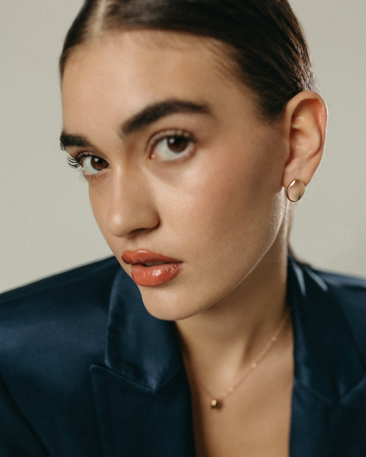 Rose gold Melted drop small earrings